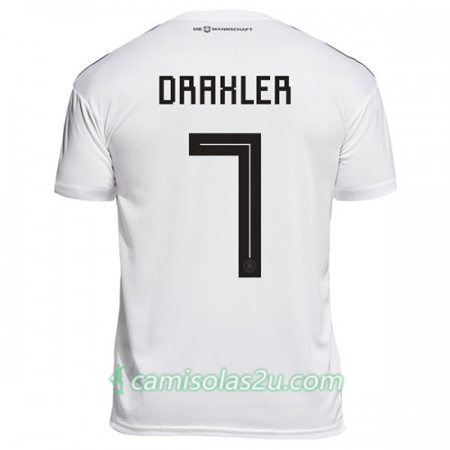 Camisolas de Futebol Alemanha Draxler 7 Equipamento Principal Copa do Mundo 2018 Manga Curta Camisolas de Futebol Alemanha Draxler 7 Equipamento Principal Copa do Mundo 2018 Manga Curta